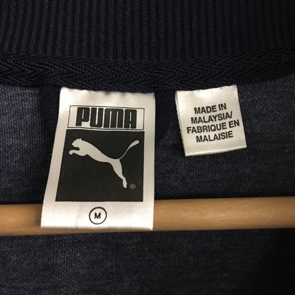 Puma track jacket retro vintage Navy & Cream SZ M - Picture 5 of 5